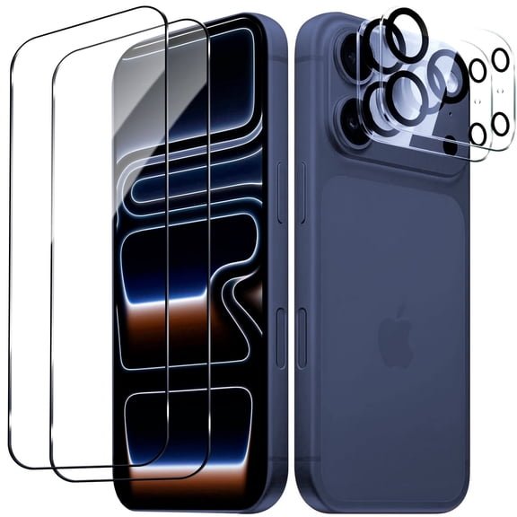 Popoluku 9H+ Military-Grade Tempered Glass for iPhone 17 Pro Max Screen Protector [ AR Anti-Reflection & Longest Durable] Shatterproof HD Clear, Easy Install, Bubble Free, 2 Pack product image
