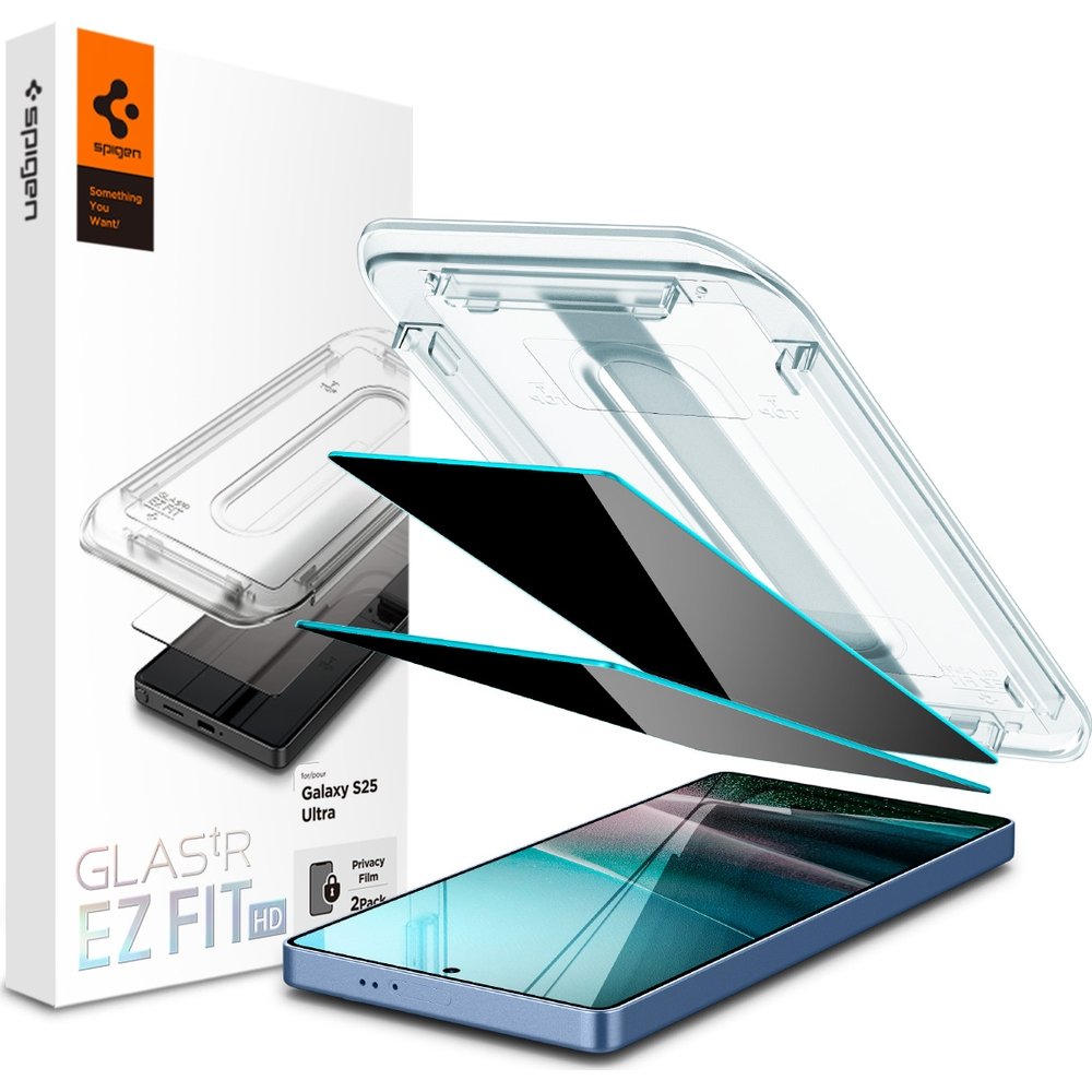 Spigen Glas.tR EZ Fit Privacy Tempered Glass Screen Protector for Samsung Galaxy S25 Ultra, 2 Pack product image