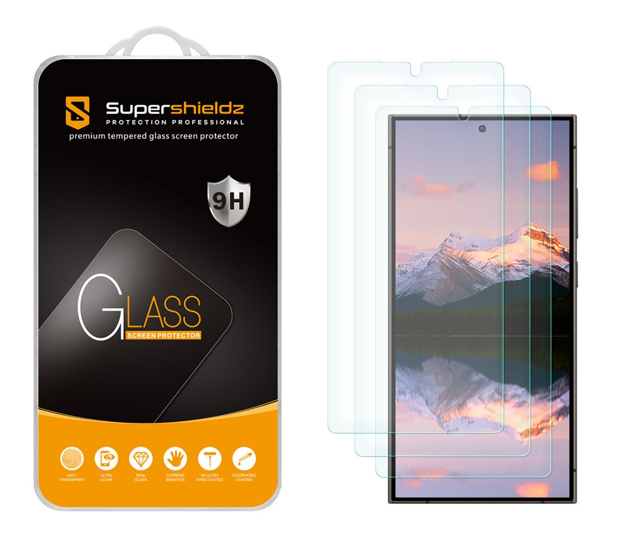 (3 Pack) Supershieldz Designed for Samsung Galaxy S25 Ultra Tempered Glass Screen Protector, Anti Scratch, Bubble Free product image