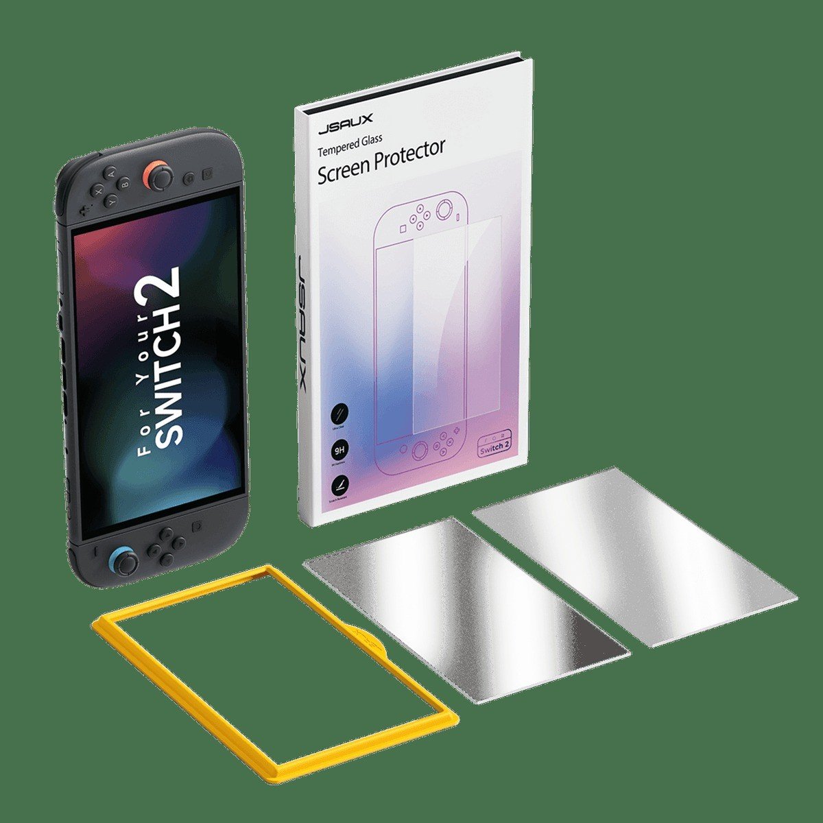 JSAUX 2-Pack Anti-Glare Screen Protector for Nintendo Switch 2, Matte Tempered Glass Protector Easy to Install with Guiding Frame, 9H Hardness product image