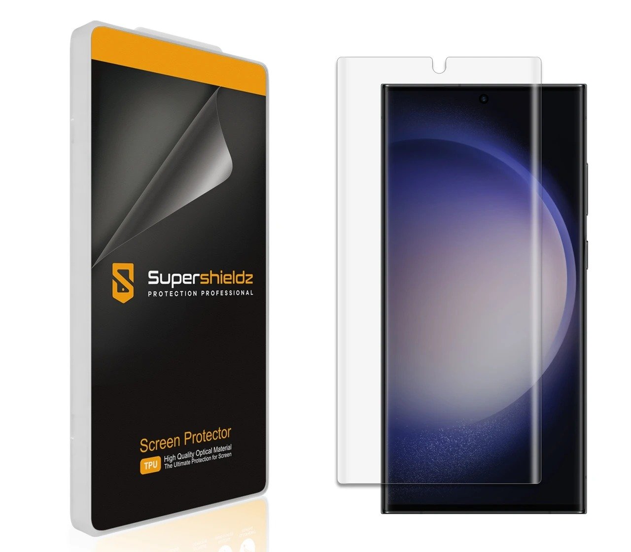 Supershieldz (2 Pack) Designed for Samsung Galaxy S23 Ultra Screen Protector, High Definition Clear Shield (TPU) product image