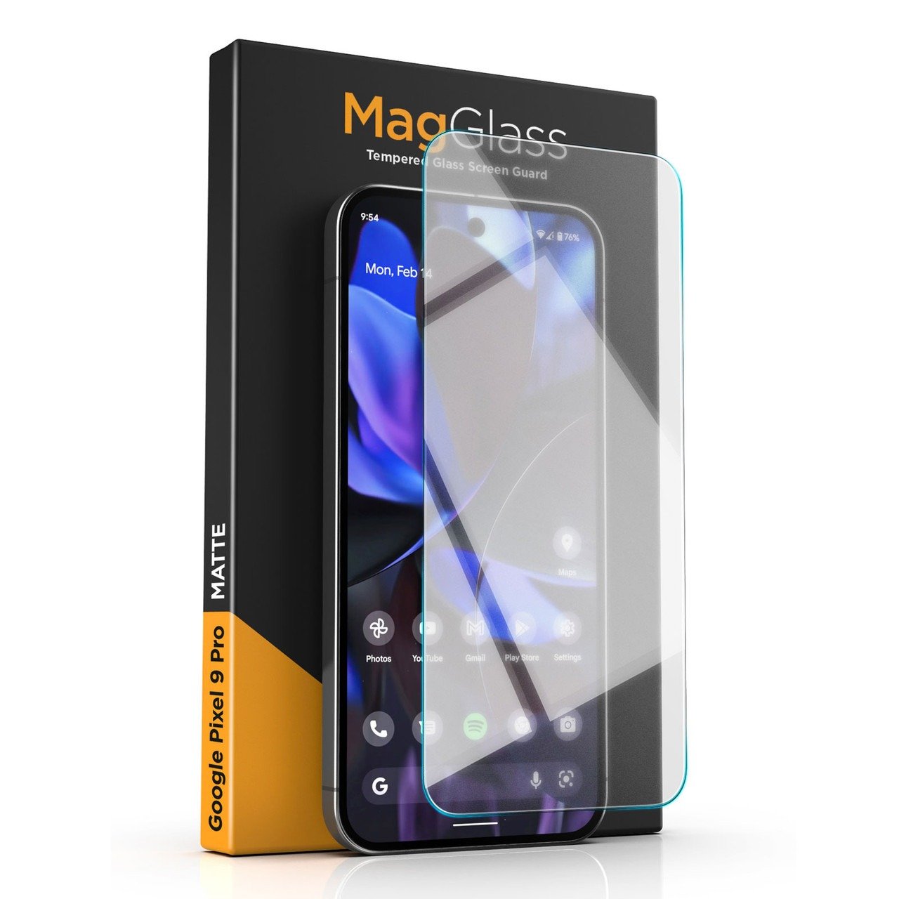 magglass Matte Screen Protector for Google Pixel 9/9 Pro (6.3") Anti-Glare Tempered Glass with Alignment Applicator (Fingerprint Unlock Compatible) product image