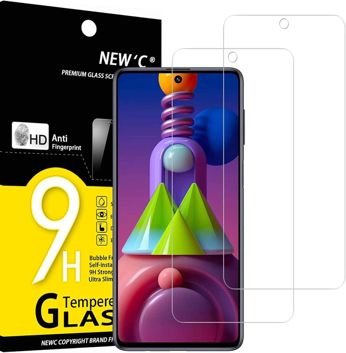 NEW'C Tempered Glass Screen Protector for Samsung Galaxy S24, 3 Pack, Blue Light Blocking, 9H Scratch Free product image