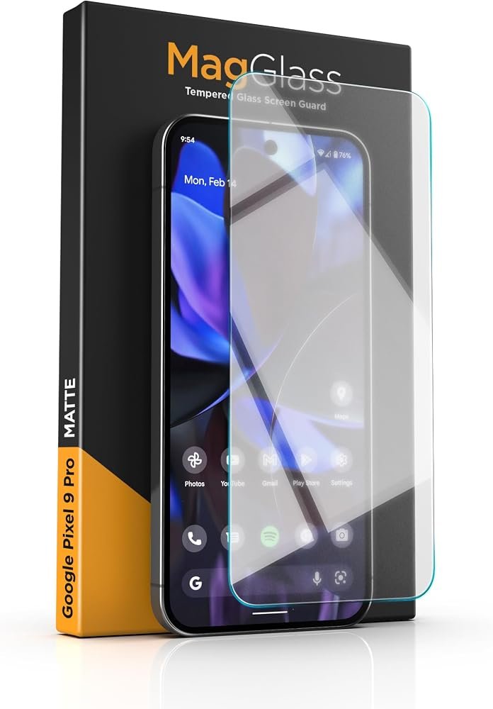 magglass Matte Screen Protector for Google Pixel 9 / 9 Pro 6.3 inch, Anti-Glare Tempered Glass with Alignment Applicator, Fingerprint Unlock Compatible product image
