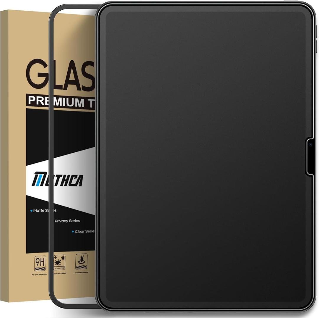 Mothca 2 Pack Matte Glass Screen Protector for iPad Air 11 inch M3 2025 / M2 2024, Anti-Glare Anti-Fingerprint Tempered Glass Film, Easy Installation Frame, Smooth as Silk product image