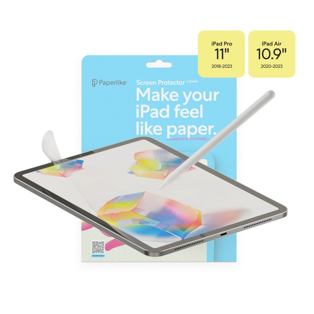 Paperlike 2.1 (2 Pieces) for iPad Pro 11" (2020/21/22) & iPad Air 10.9" (2020/22) - Transparent Screen Protector for Notetaking and Drawing like on Paper product image