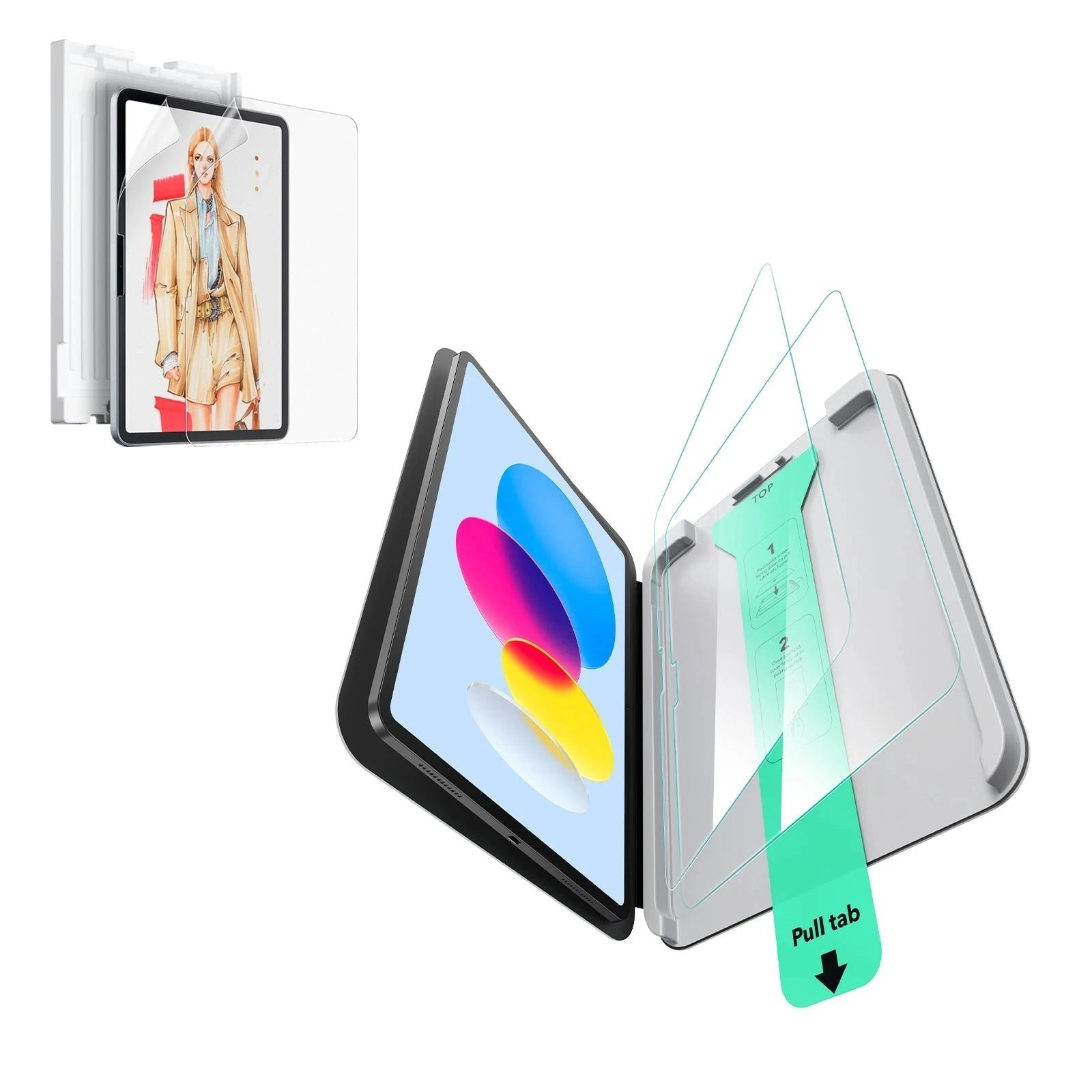 ESR 2 Pack Paper-Feel Screen Protectors for iPad A16 11th/10th Generation (11 Inch/10.9, 2025/2022), Write and Draw Like on Paper, 9H Tempered Glass, Matte Writing Film with Alignment Frame, Anti-Glare product image