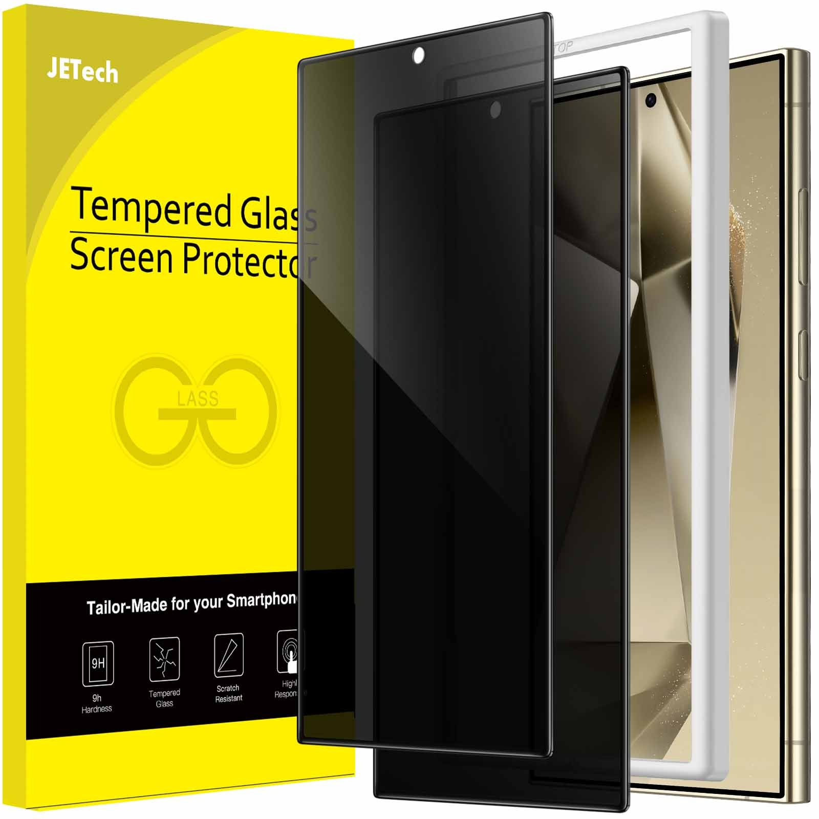 JETech Privacy Screen Protector for Samsung Galaxy S24 Ultra 5G 6.8-Inch, Tempered Glass Film with Easy Installation Tool, Anti-Spy, 2-Pack product image
