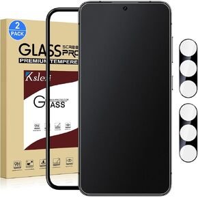 Ksleri 2 Pack Matte Glass Screen Protector for Samsung Galaxy S24 Ultra [6.8 Inch] + 2 Pack Camera Lens Protector with Installation Frame, 9H Tempered Glass Anti-Glare product image