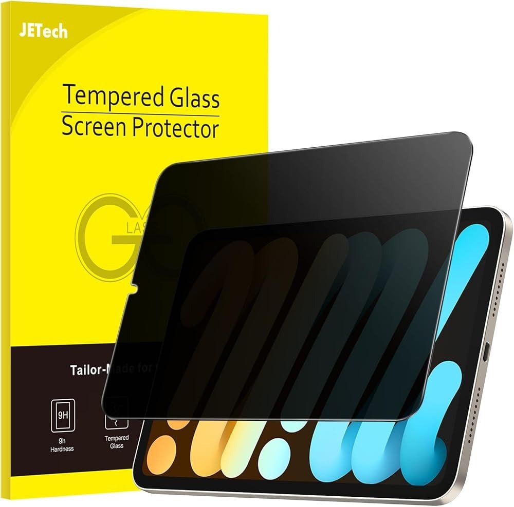 JETech Privacy Screen Protector for iPad mini 6th Gen (2021) and iPad mini 7th Gen A17 Pro (2024) 8.3 inch, Anti-Spy Tempered Glass product image