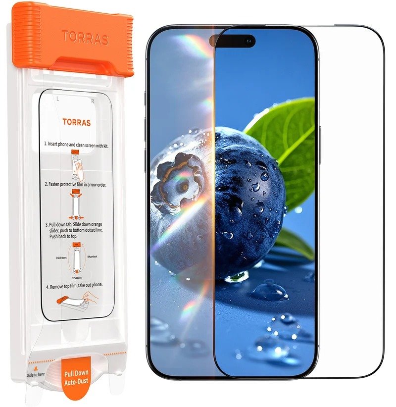TORRAS OrigArmor Lite Screen Protector for iPhone 17 Pro 6.3 inch, Anti-Reflective Anti-Glare Tempered Glass with Auto Dust Removal product image