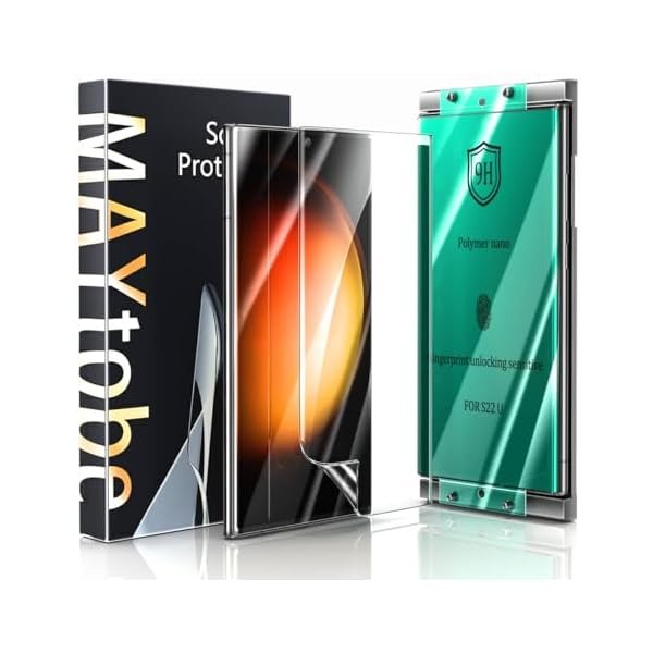 MAYtobe 3D Curved Tempered Glass Screen Protector for Galaxy S22 Ultra, 2-Pack product image