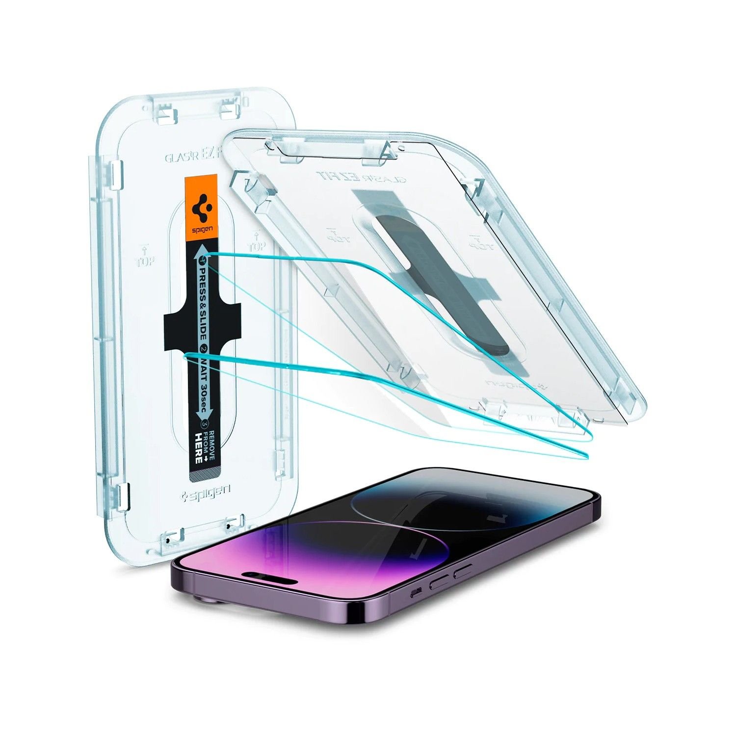 Spigen GlasTR EZ Fit Tempered Glass Screen Protector for iPhone 14 Pro Max (2022), Sensor Protection, 2 Pack product image