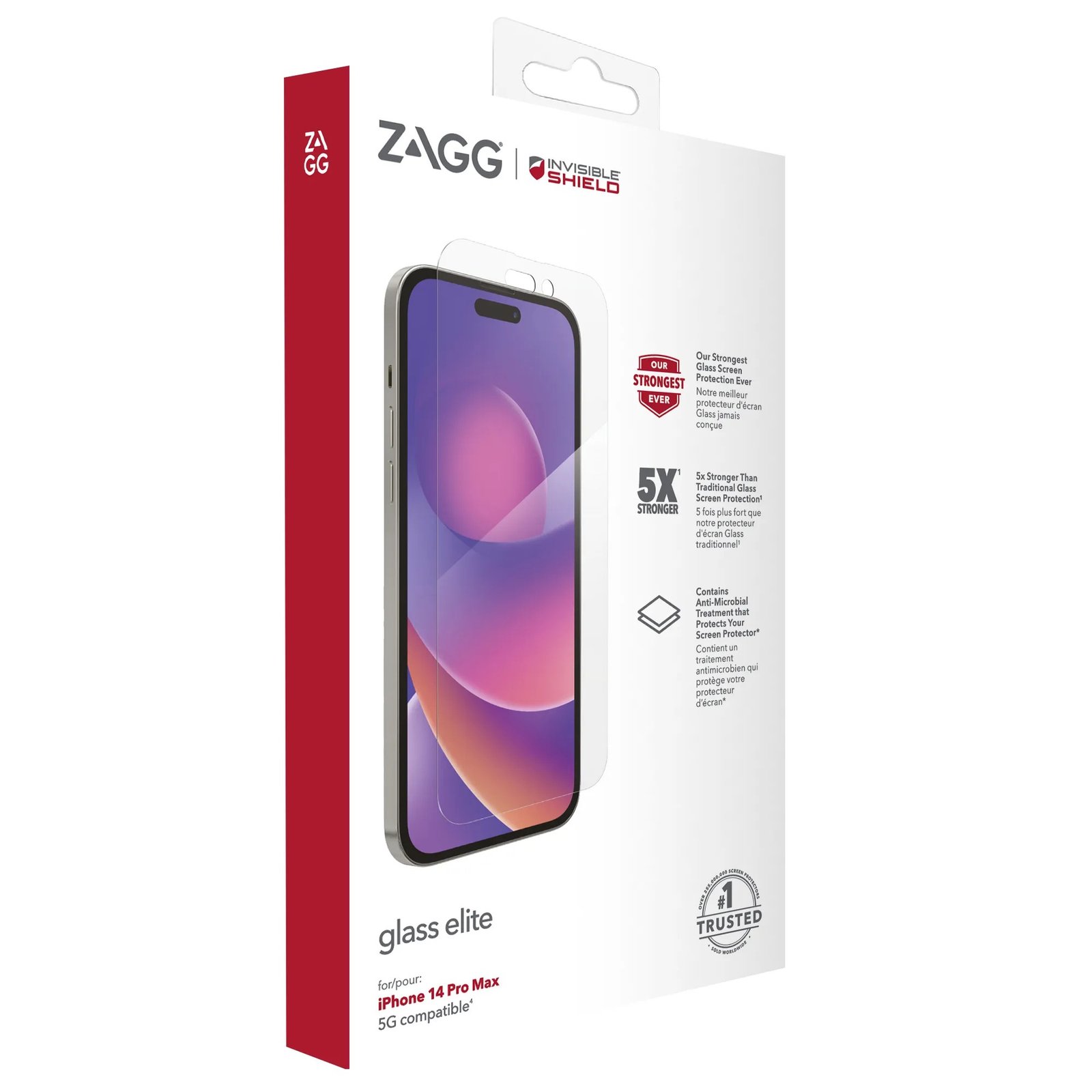 ZAGG Glass Elite Screen Protector for Apple iPhone 14 Pro Max, InvisibleShield, Easy to Install product image