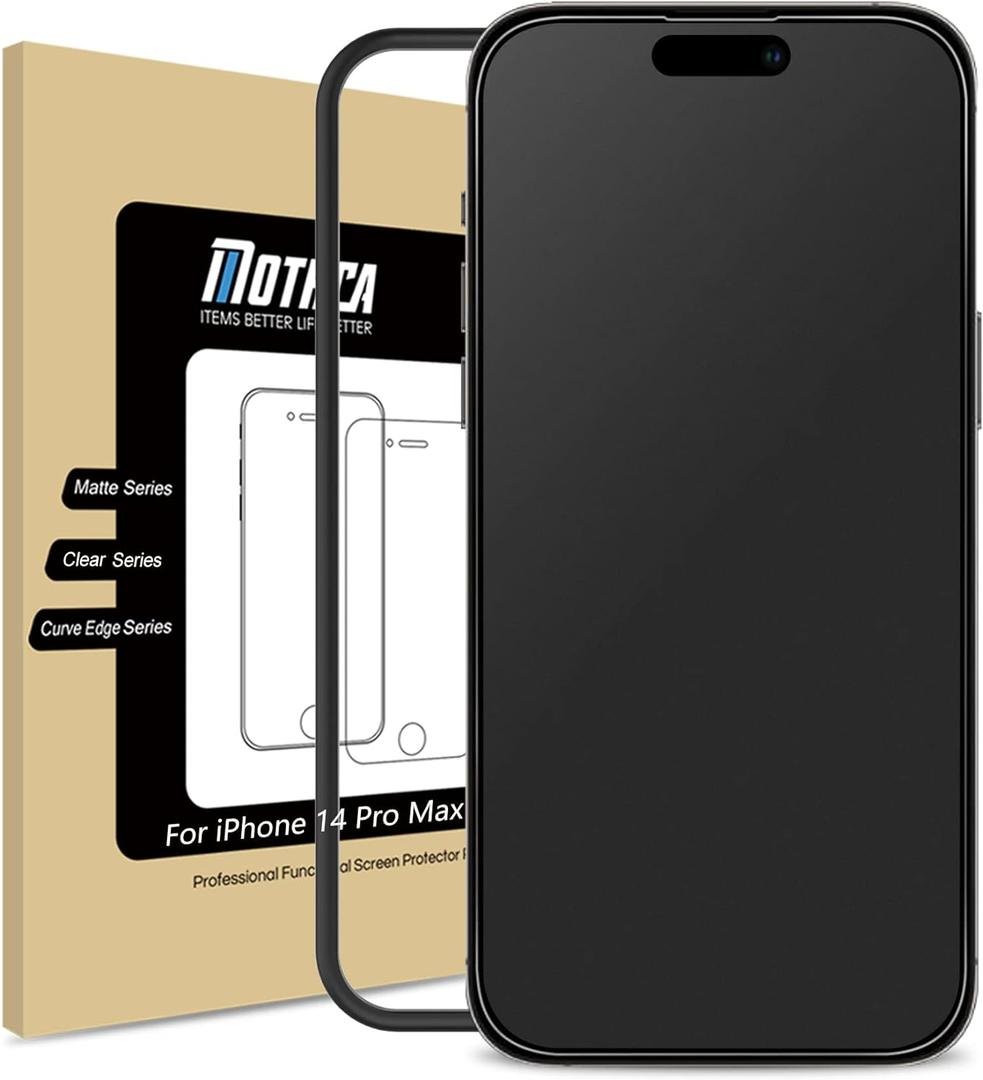 Mothca 2 Pack Matte Glass Screen Protector for iPhone 14 Pro Max 6.7 inch + 2 Pack Camera Lens Protector, Anti-Glare, Anti-Fingerprint product image