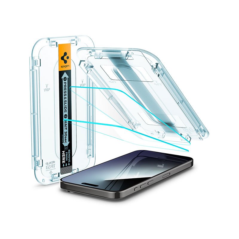 Spigen GlasTR EZ Fit Tempered Glass Screen Protector for iPhone 15 Pro Max (2023), Sensor Protection, Case Friendly, 2 Pack product image