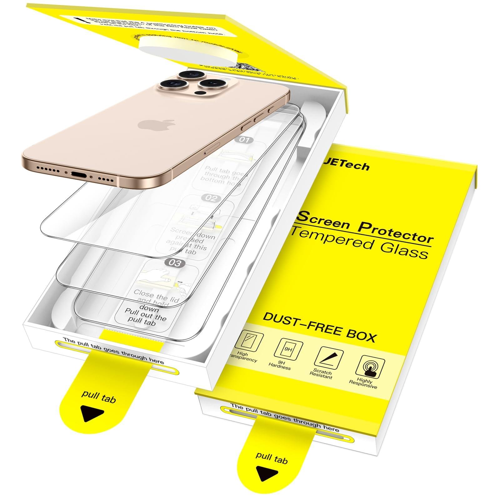 JETech Tempered Glass Screen Protector for iPhone 16 Pro Max 6.9-Inch, 3-Pack product image