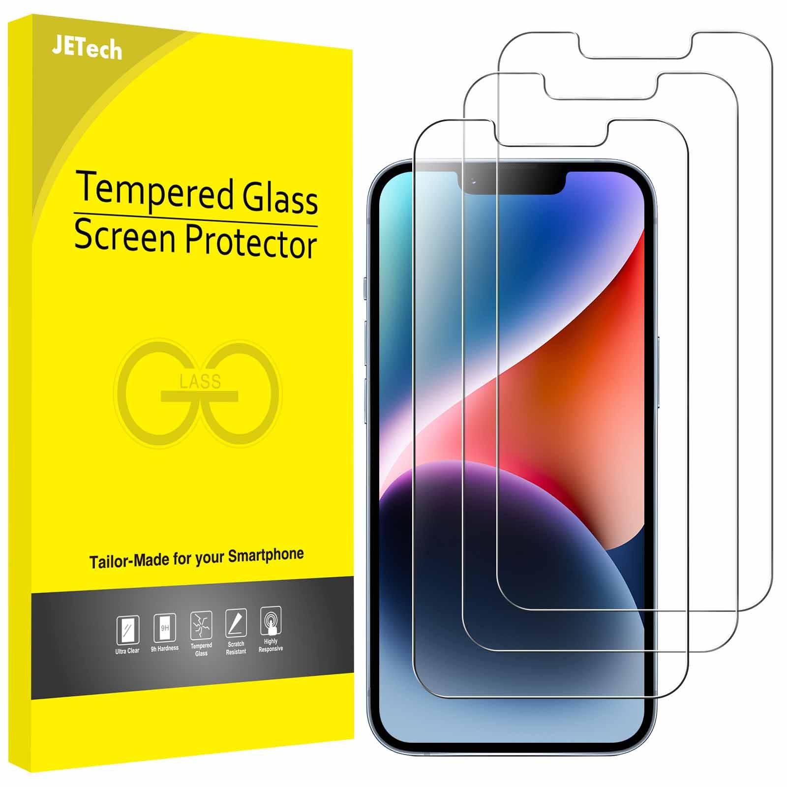 JETech Full Coverage Tempered Glass Screen Protector for iPhone 14 6.1-Inch, 3-Pack product image