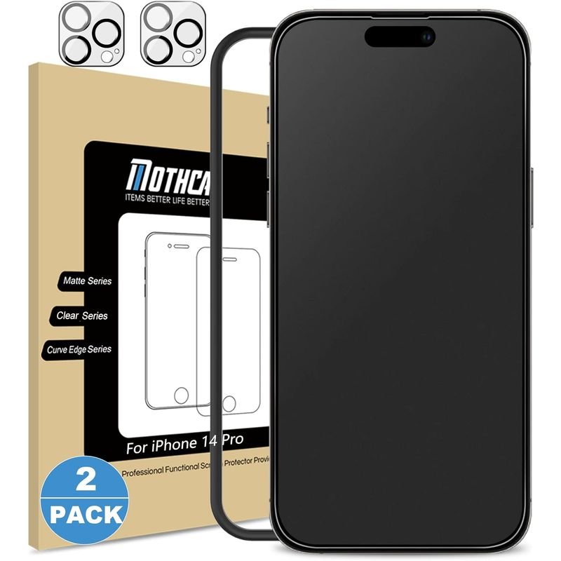 Mothca Matte Tempered Glass Screen Protector for iPhone 14 Pro, 2-Pack product image