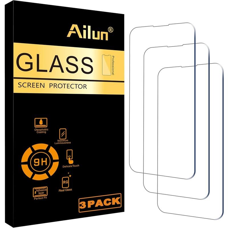 Ailun 3 Pack Screen Protector for iPhone 14 Plus / iPhone 14 Pro Max [6.7 Inch], Tempered Glass Film, 9H Hardness, HD Clear, Case Friendly product image