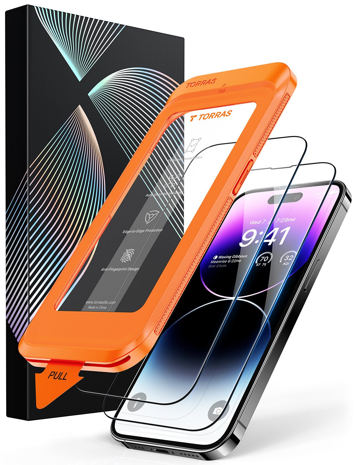 TORRAS Diamond Shield Tempered Glass Screen Protector for iPhone 14 Pro Max, 2-Pack product image