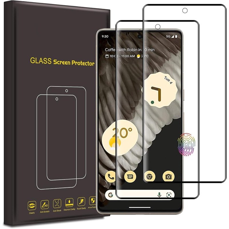 ETaYcc [2+2 Pack for Google Pixel 7 Pro Screen Protector, 9H Tempered Glass, Ultrasonic Fingerprint Compatible, 3D Curved, HD Clear Scratch Resistant for Google Pixel 7 Pro 5G Glass Screen Protector product image