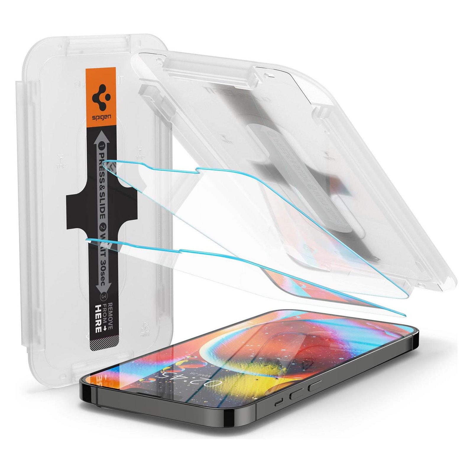 Spigen Tempered Glass Screen Protector [GlasTR EZ Fit] for iPhone 13 / iPhone 13 Pro (6.1 inch) [2 Pack] product image
