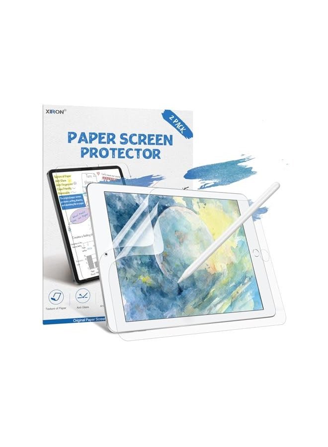 XIRON 2 Pack Paper Screen Protector for iPad 9th/8th/7th Generation (10.2 Inch, 2021/2020/2019), Matte PET Film for Drawing, Writing Like on Paper, Compatible with Apple Pencil product image