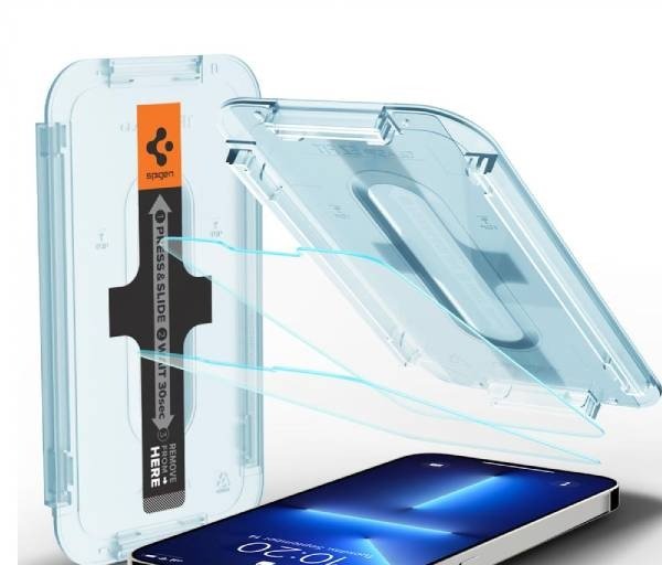 Spigen Tempered Glass Screen Protector [GlasTR EZ Fit] for iPhone 14 / iPhone 13 / iPhone 13 Pro (6.1"), Sensor Protection, 2-Pack product image