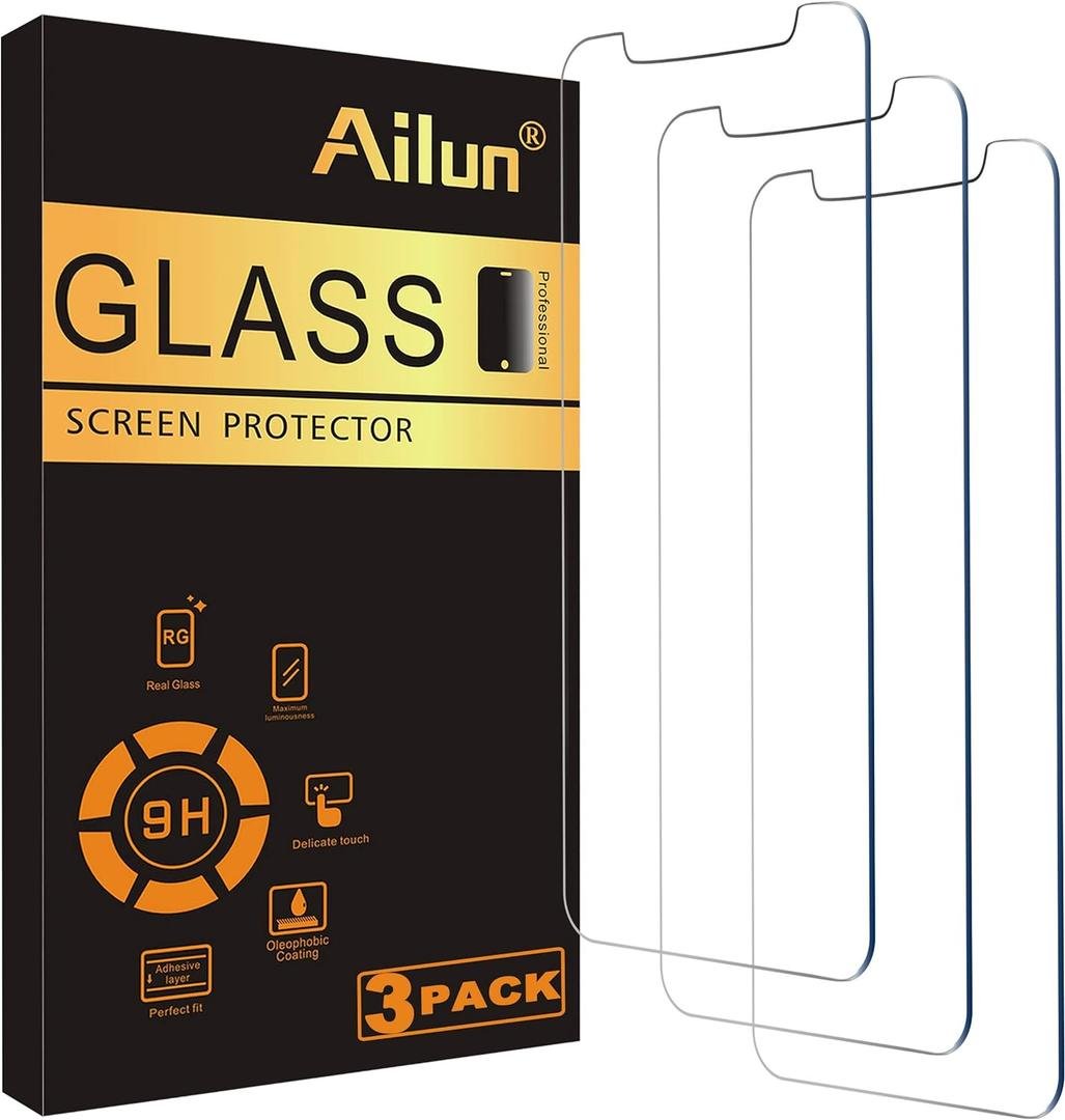 Ailun for Apple iPhone 11 Pro/iPhone Xs/iPhone X Screen Protector, 3 Pack, 5.8 Inch Display, Tempered Glass 2.5D Edge Work Most Case [NOT for iPhone 11 6.1 inch] product image