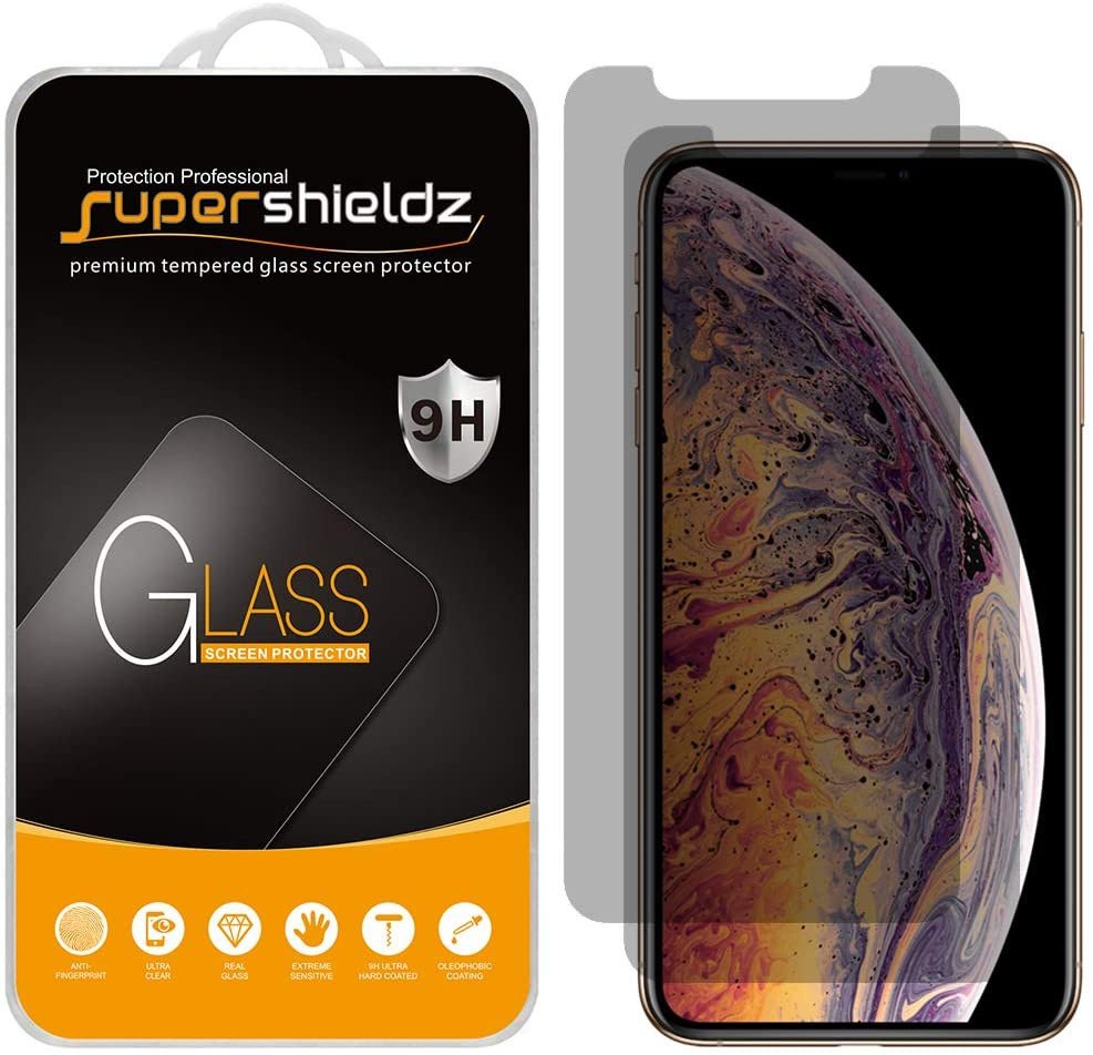 (2 Pack) Supershieldz for Apple iPhone X (Privacy) Anti Spy Tempered Glass Screen Protector, Anti Scratch, Bubble Free product image