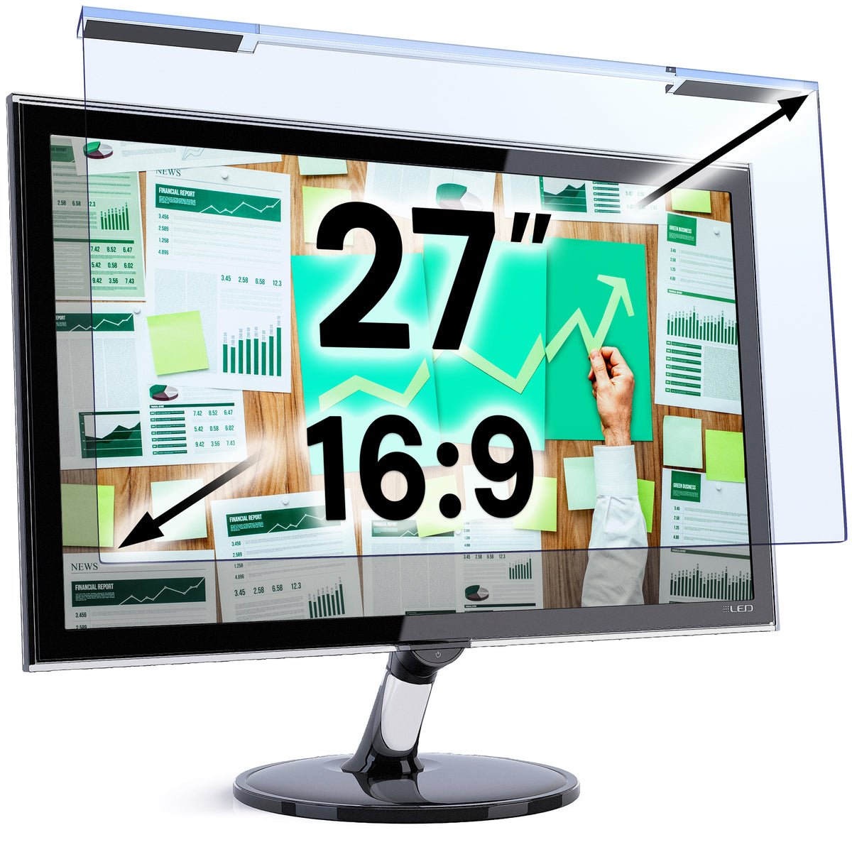 VINTEZ Blue Light Screen Protector for 27, 23.8, 24 Inch Computer Monitor and Laptop - Anti-UV Blue Light Blocking Film for Desktop PC, Eye Protection Filter, 24" x 14", 2 Pack product image