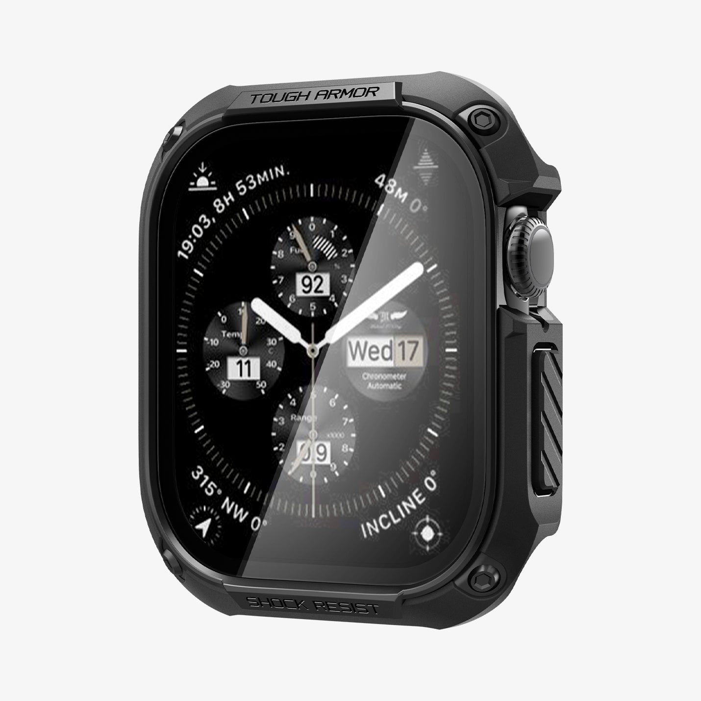 Spigen for Apple Watch Series 11 Case, Built-in Touch Sensitive Tempered Glass Screen Protector Durable Full Coverage Cover Tough Armor Compatible with Series 11/10 46mm - Black product image