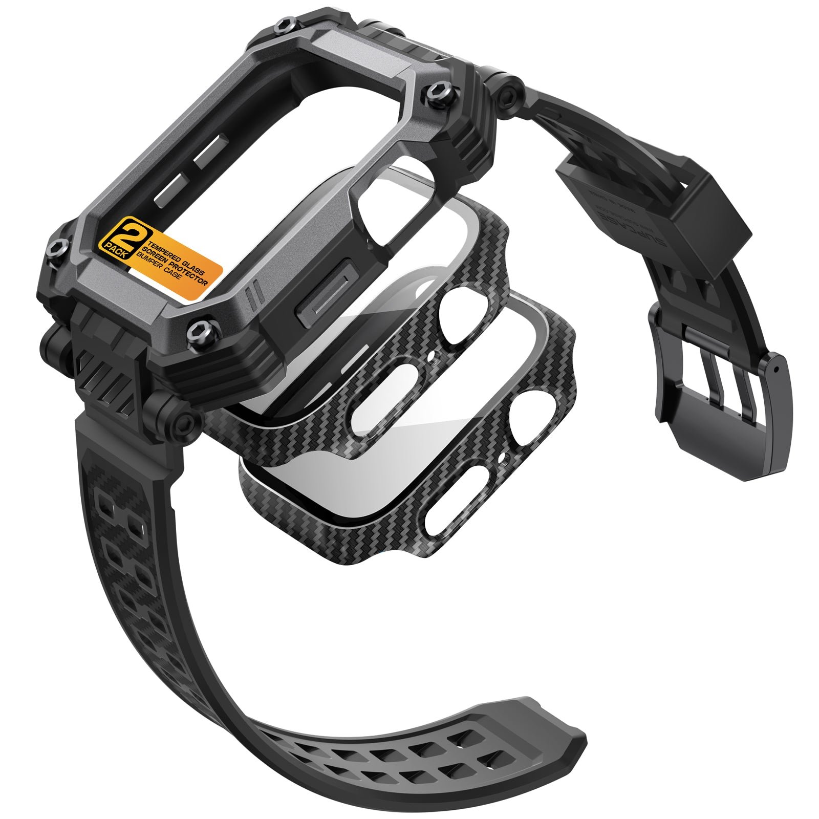 SUPCASE for Apple Watch Series 9 45mm Band with Case (Unicorn Beetle Pro), [Built-in Tempered Glass Screen Protector] Rugged Protective Men Cover with Adjustable Strap Band for iWatch 9/8/7, Ruddy product image
