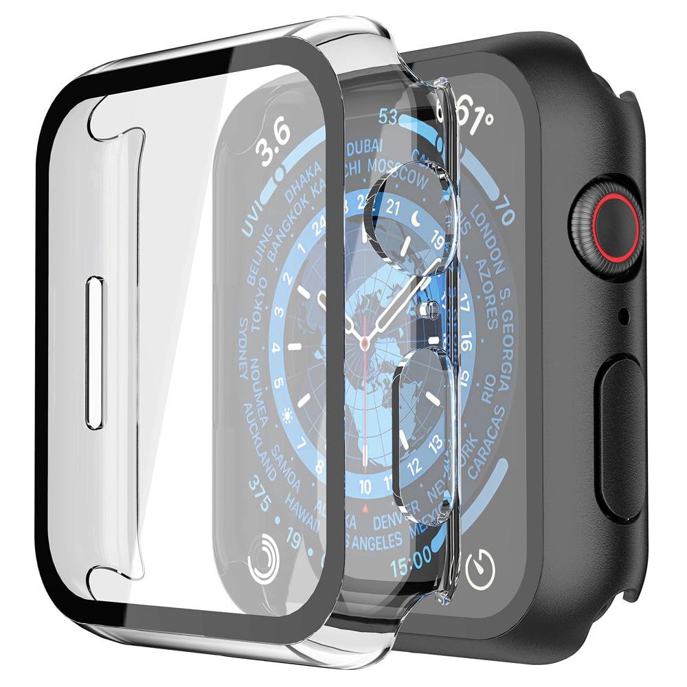 Misxi 2 Pack Hard PC Case with Tempered Glass Screen Protector Compatible with Apple Watch Series 9 Series 8 Series 7 45mm, Anti-Drop Scratch Resistant Lightweight Cover for iWatch, 2 Starlight product image