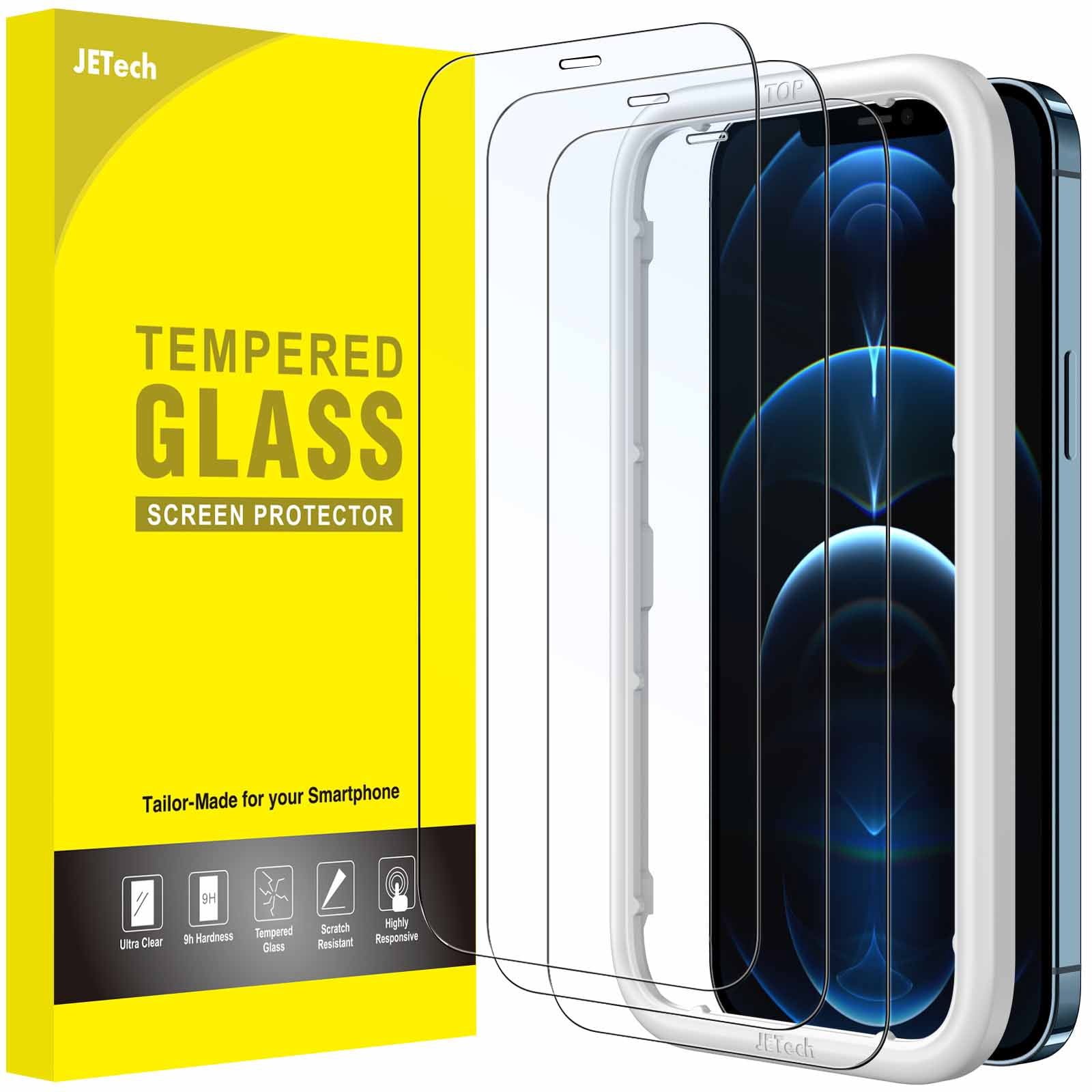 JETech Full Coverage Screen Protector for iPhone 12 Pro Max, Tempered Glass Film, 3-Pack product image