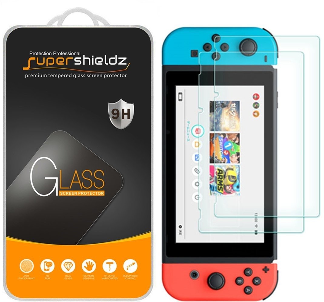 (2 Pack) Supershieldz for Nintendo Switch Tempered Glass Screen Protector, Anti Scratch, Bubble Free product image