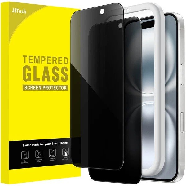 JETech Privacy Screen Protector for iPhone 16 Pro Max 6.9-Inch, Anti-Spy Tempered Glass Film with Easy Installation Tool, 2-Pack product image