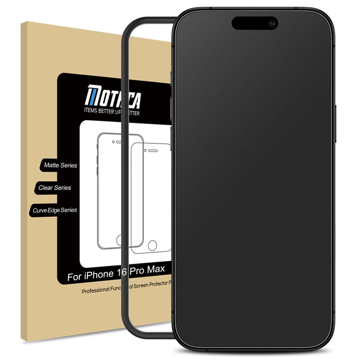 Mothca 2 Pack Matte Glass Screen Protector for iPhone 16 Pro Max[6.9 inch] + 2 Pack Camera Lens Protector, Anti-Glare & Anti-Fingerprint (Not Privacy) Tempered Glass Film, Bubble Free, Smooth as Silk product image