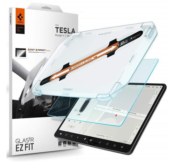 Spigen Tempered Glass Screen Protector [GlasTR EZ FIT] designed for Tesla Model 3 (2017-2023), Model Y (2020-2025) 15" Touchscreen - Matte/Anti Glare/Anti Finger Print product image