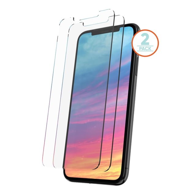 Amazon Basics Full-Coverage Tempered Glass Screen Protector for iPhone XR/11 - 6.1 Inch, (5.63" x 2.68"), 2-pack product image