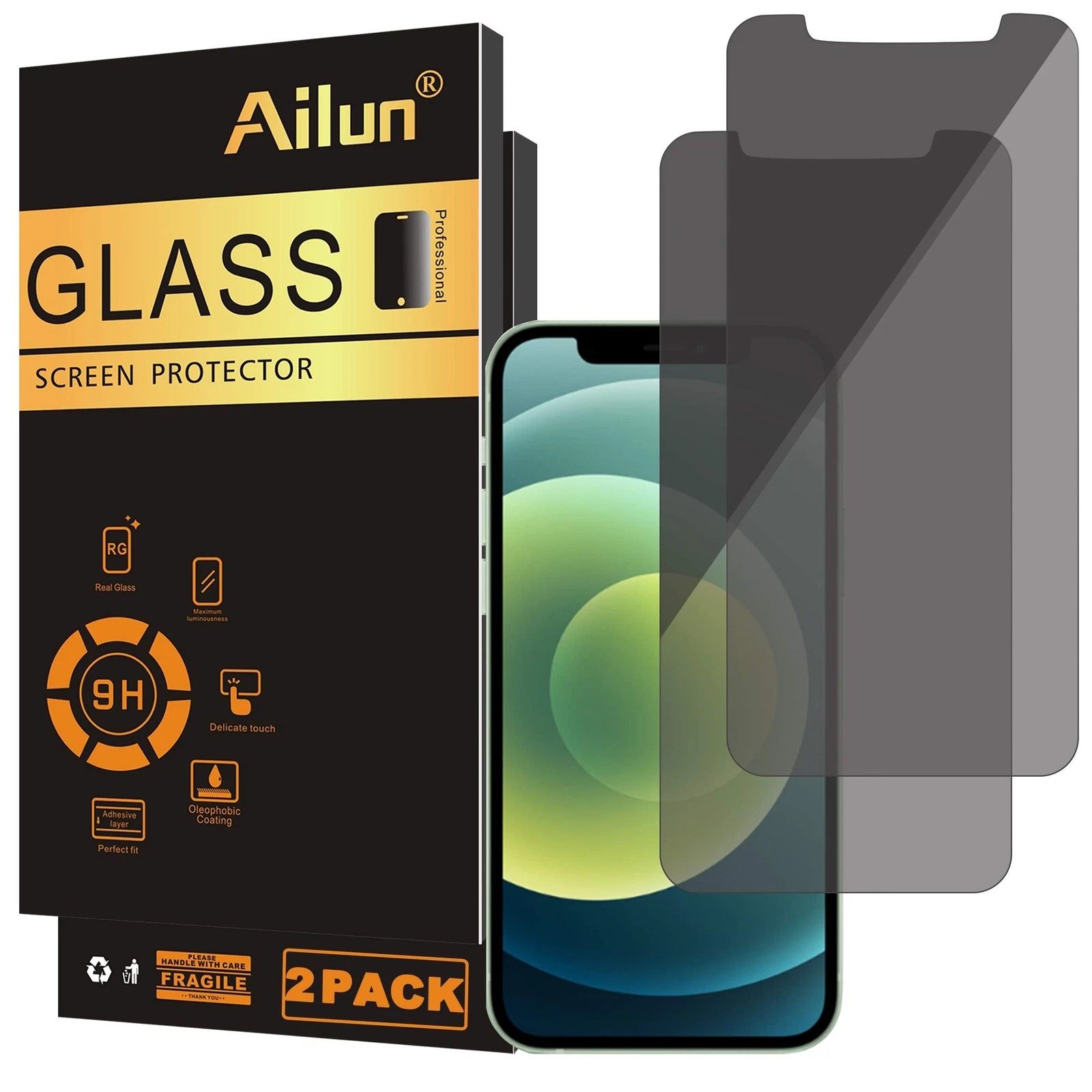 Ailun 2Pack Privacy Screen Protector for iPhone 14 Plus [6.7 inch] + 2 Pack Camera Lens Protector, Anti Spy Tempered Glass Film, Case Friendly, 9H Hardness product image