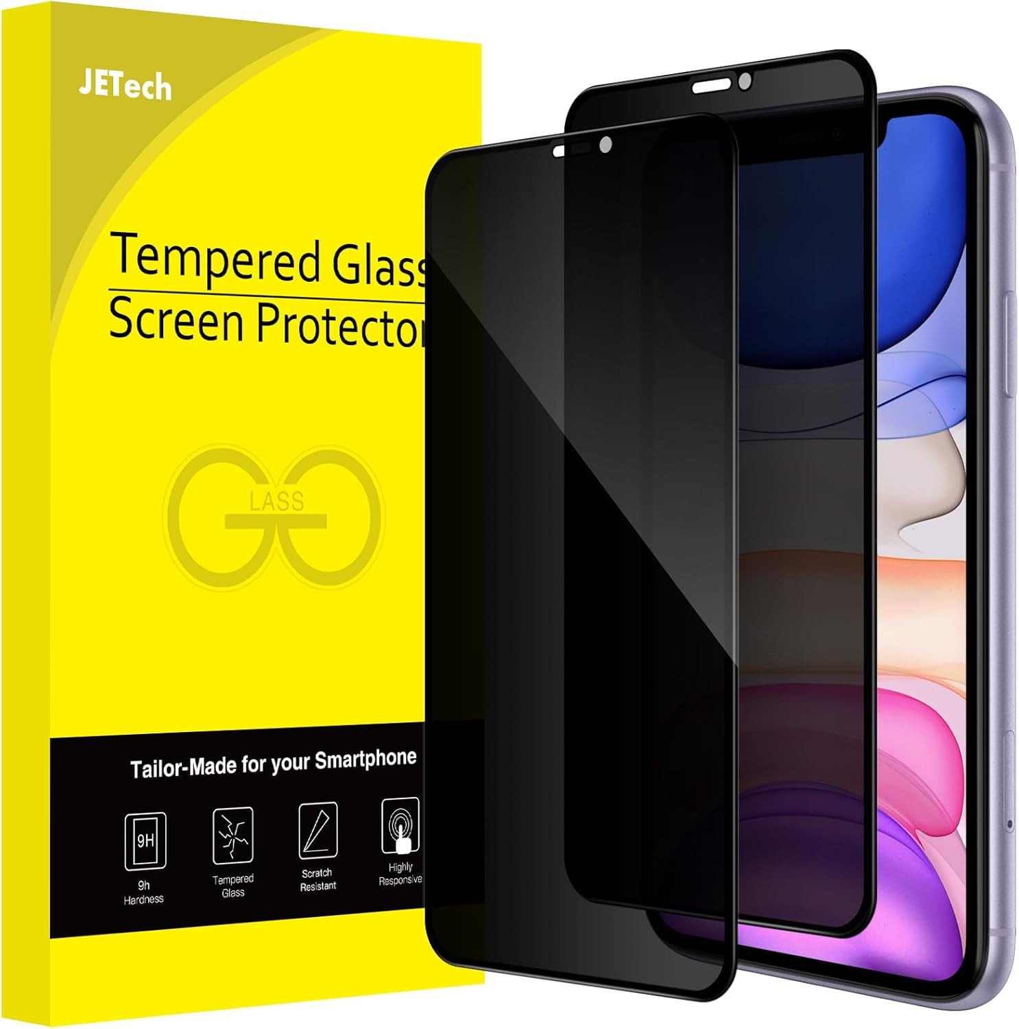 JETech Privacy Screen Protector for iPhone 14 Plus 6.7-Inch, Anti Spy Tempered Glass Film, 2-Pack product image