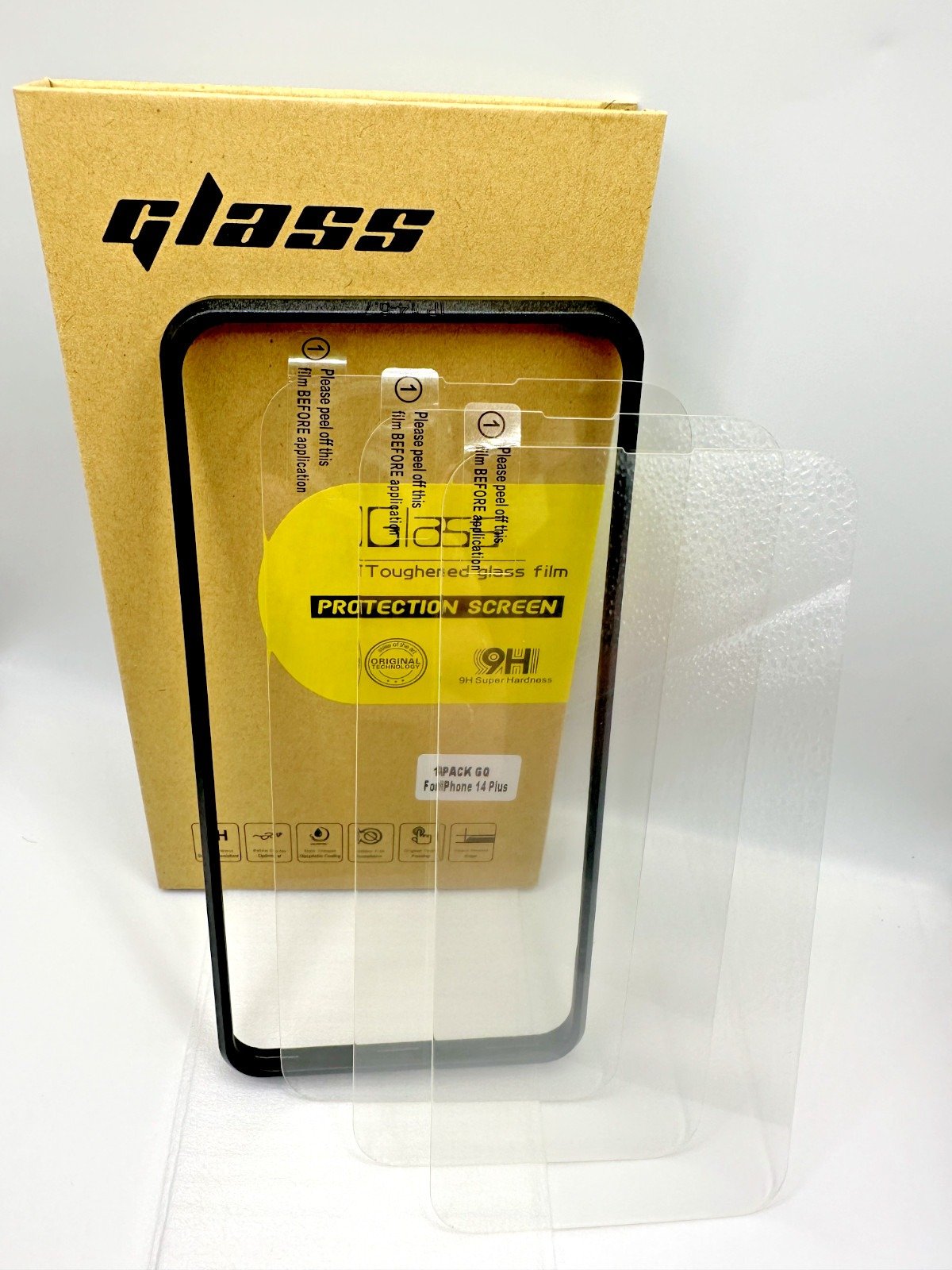 ONES iPhone 13 Pro Max / 14 Plus Screen Protector 9H Ultraglass [Military-Grade] Shatterproof Tempered Glass Full Coverage Film with Dust Net Design & Auto Alignment Kit, 1-Pack 6.7 inches product image