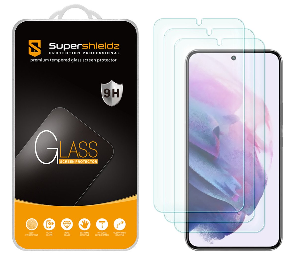 Supershieldz (3 Pack) Designed for Samsung Galaxy S22 Plus 5G Tempered Glass Screen Protector, Anti Scratch, Bubble Free product image