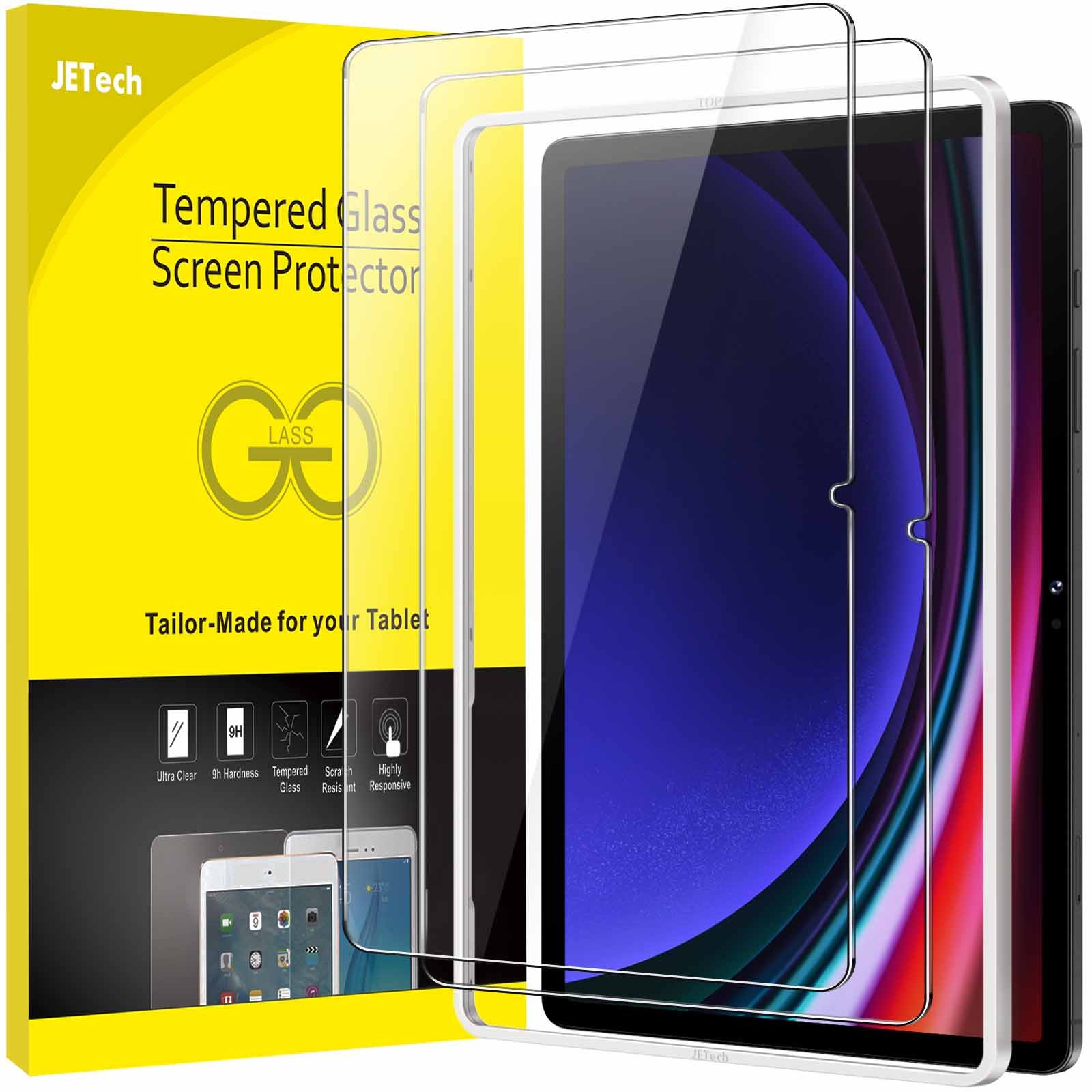 JETech Screen Protector for Samsung Galaxy Tab S9 11-Inch and Galaxy Tab S10 Lite / S10 FE / S9 FE 10.9-Inch, with Easy Installation Frame, Tempered Glass Film, HD Clear, 2-Pack product image
