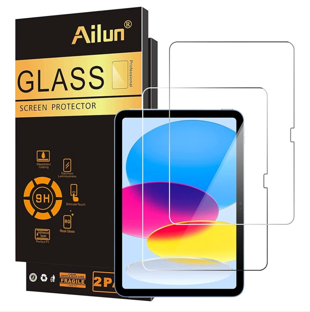Ailun Screen Protector for iPad 11th A16 2025 [11 Inch] / 10th Generation 2022 [10.9 Inch], Tempered Glass [Face ID & Apple Pencil Compatible] Ultra Sensitive Case Friendly [2 Pack] product image