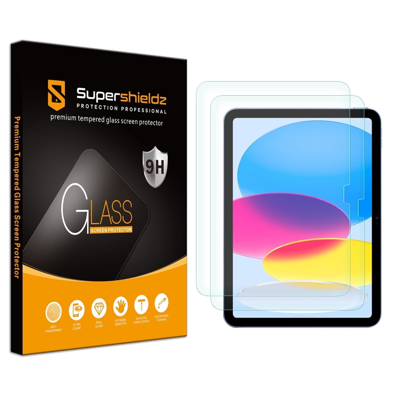 Supershieldz (2 Pack) Designed for iPad (A16) 11 inch 2025 (11th Gen) / iPad 10th Generation 10.9 inch 2022 Screen Protector, (Tempered Glass) Anti Scratch, Bubble Free product image
