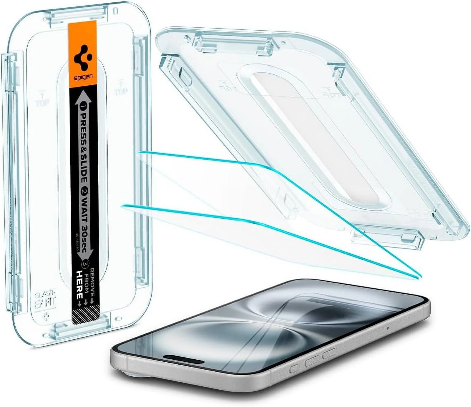 Spigen Tempered Glass Screen Protector [GlasTR EZ FIT] designed for iPhone 16 / iPhone 15 Plus [2 Pack] product image
