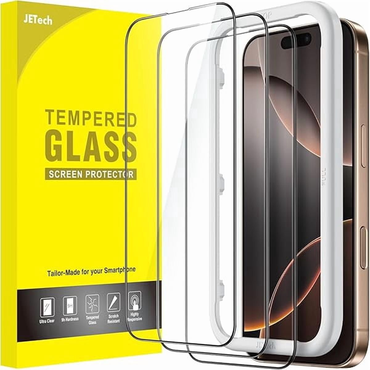 JETech Screen Protector for iPhone 15 Plus 6.7-Inch, Tempered Glass Film with Easy Installation Tool, Case-Friendly, HD Clear, 3-Pack product image